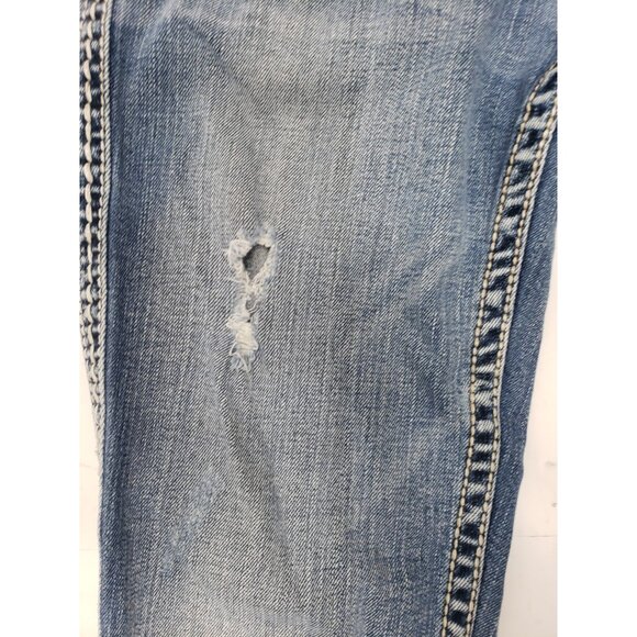 Silver Jeans Co. Aiko Flap Bootcut Jeans Womens W27xL31 Light Wash Distressed - Picture 5 of 16